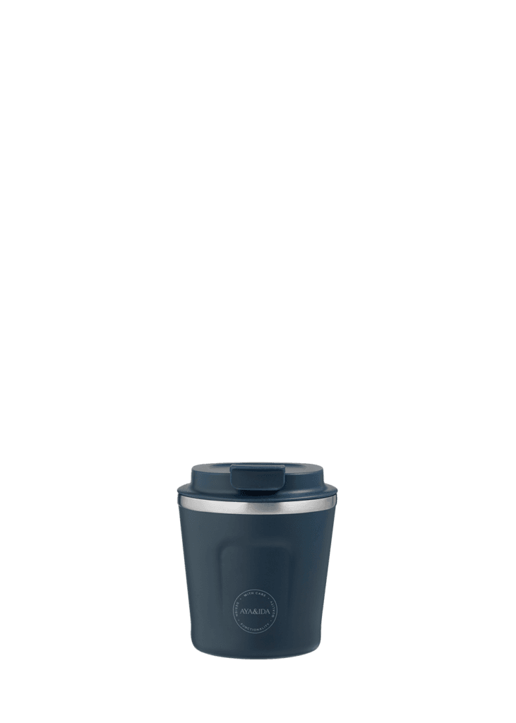 AYA&IDA CUP2GO Insulated Cup, 240 ml, Navy Blue, with Lid