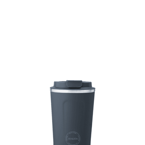 AYA&IDA CUP2GO Insulated Cup, 380 ml, Navy Blue, with Lid