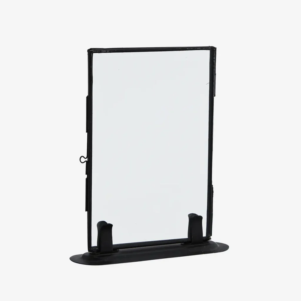 Standing black brass frame with glass 13x18 cm