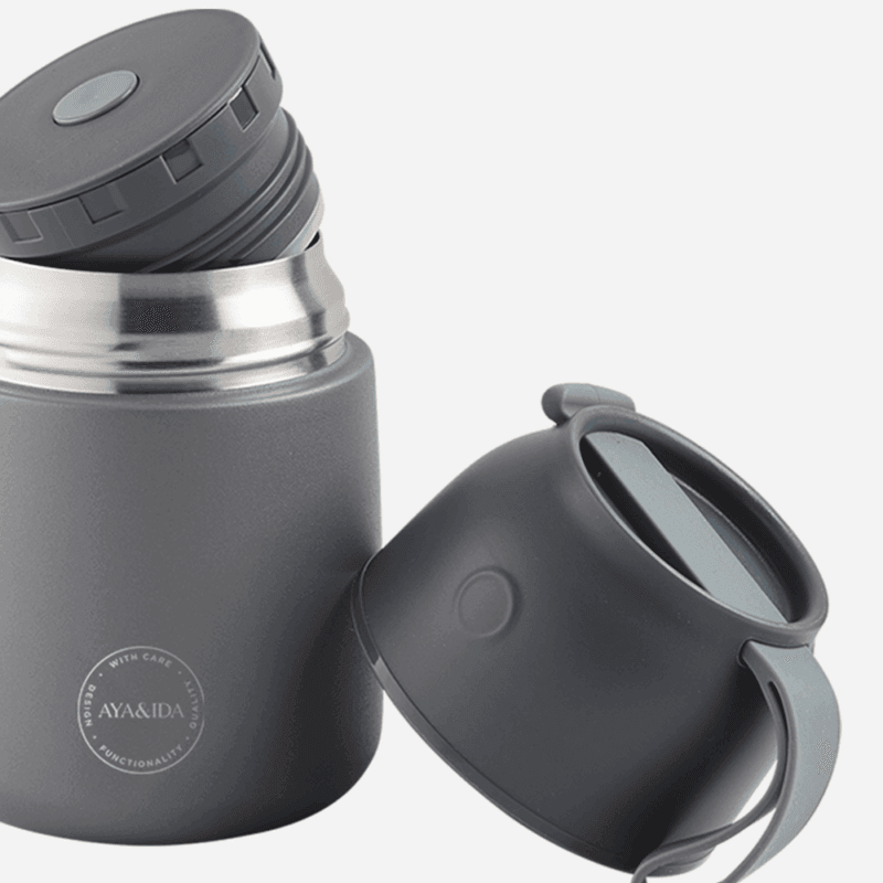 AYA&IDA Food'ie food container - Dark Grey - 500 ML | Himmerli