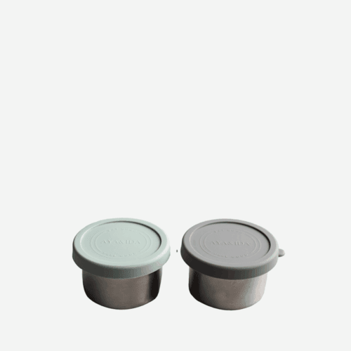 AYA&IDA 2 pcs Snack Container 100ML - Dark Grey/Mint Green