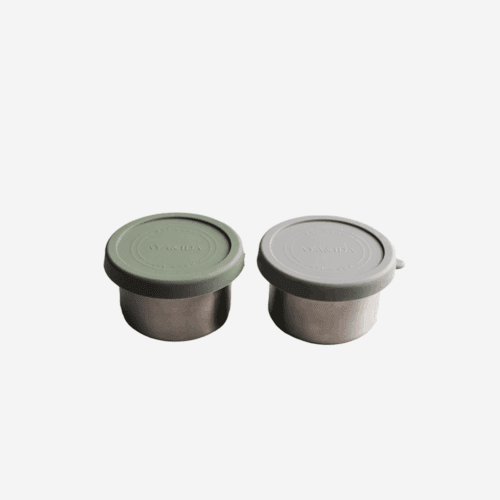 AYA&IDA 2 pcs Snack Container - Dark Grey/Tropical Green - 100 ML
