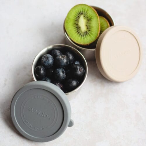 AYA&IDA 2 pcs Snack Container 100ML - Dark Grey/Cream Beige