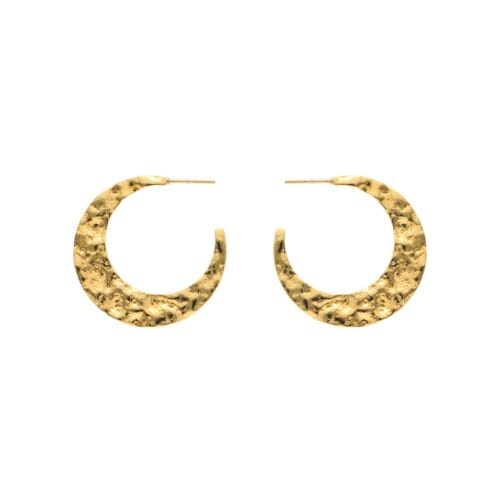 Nuni Copenhagen Paula earrings Gold hoops 35 mm with shaped design