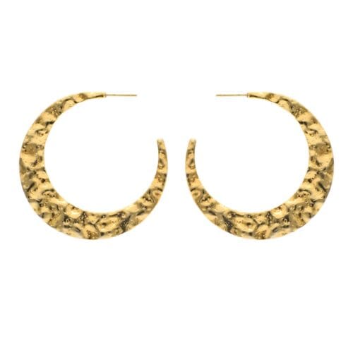 Nuni Copenhagen Paula earrings Gold hoops 50 mm with shaped design