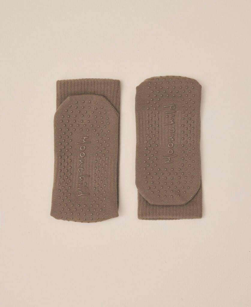 Brown Grip Socks for Dance, Yoga, Pilates, and Other Active Movement Activities
