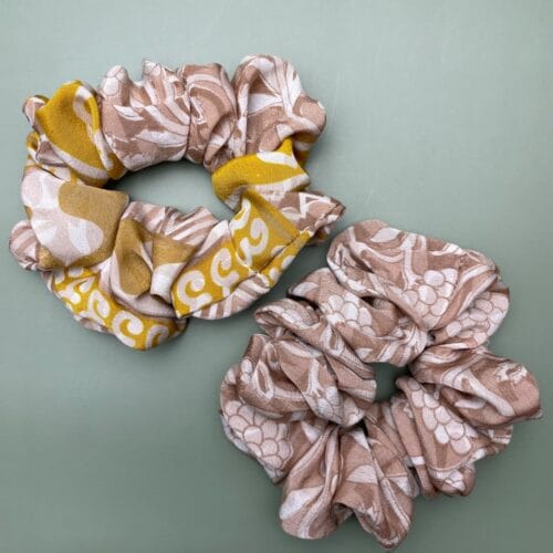 Upcycled sari scrunchie