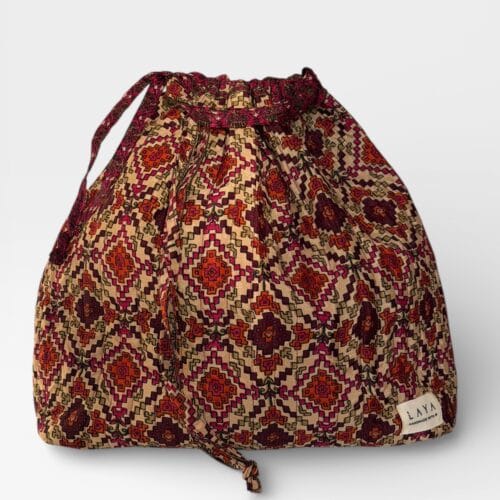 Laya project bag large red brown ikat