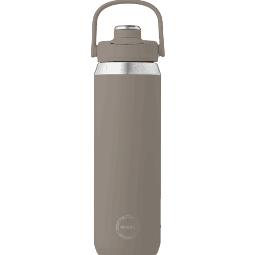Stilren og holdbar AYA&IDA Sports Bottle 700 ml i rustfrit stål. 100% tæt og perfekt til træning. Køb den hos Himmerli.